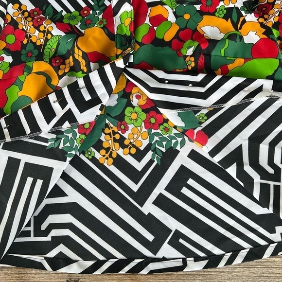 Vintage Lanvin I. Magnin Geometric Floral Button Front Blouse Mod Flowers Medium - Picture 12 of 16